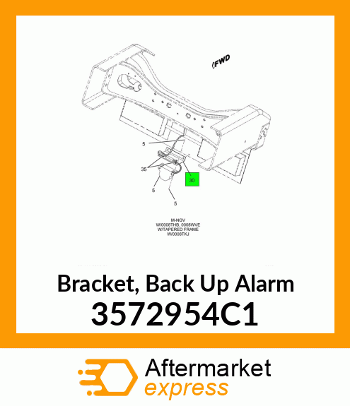 Bracket, Back Up Alarm 3572954C1