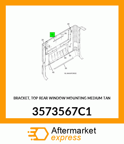 BRACKET, TOP REAR WINDOW MOUNTING MEDIUM TAN 3573567C1