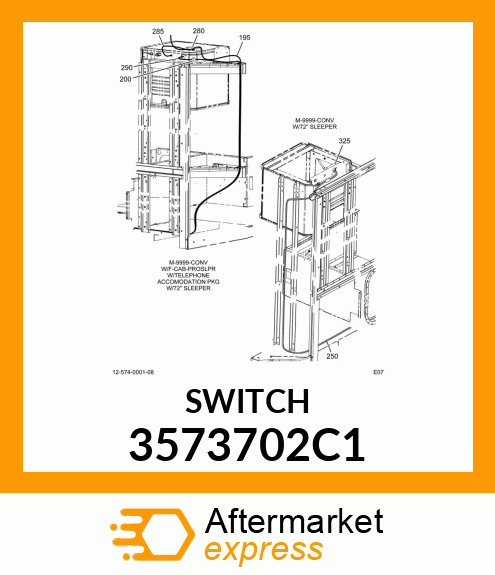 Switch, TV/VCR and Shore Power 3573702C1