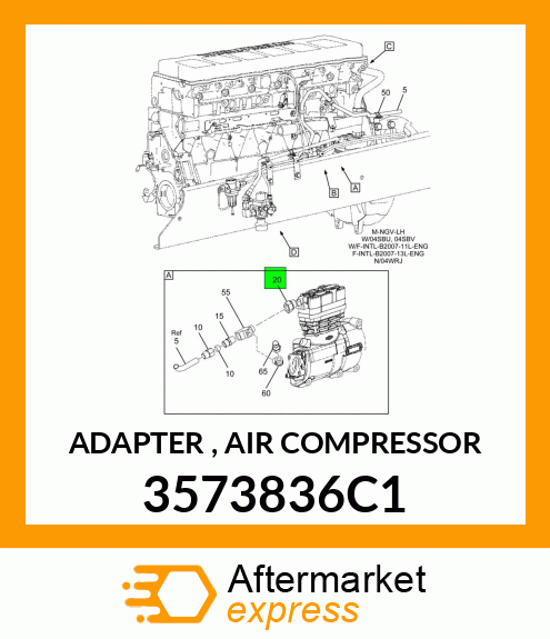 ADAPTER , AIR COMPRESSOR 3573836C1
