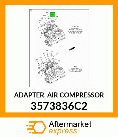 ADAPTER, AIR COMPRESSOR 3573836C2