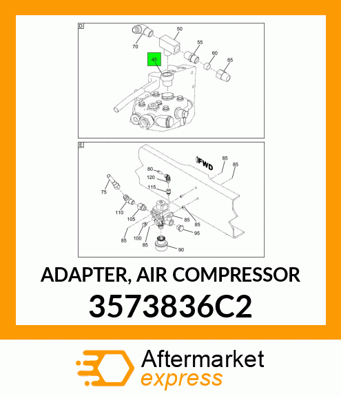 ADAPTER, AIR COMPRESSOR 3573836C2