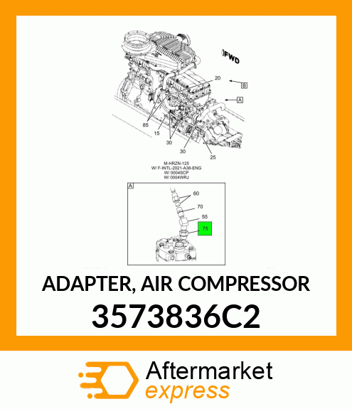 ADAPTER, AIR COMPRESSOR 3573836C2