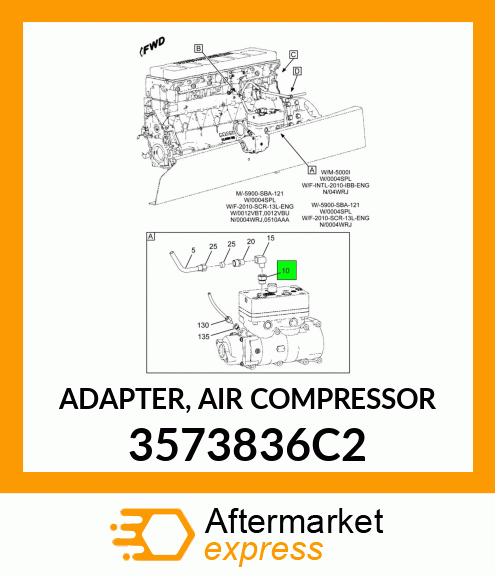 ADAPTER, AIR COMPRESSOR 3573836C2