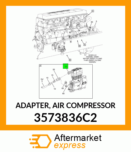 ADAPTER, AIR COMPRESSOR 3573836C2