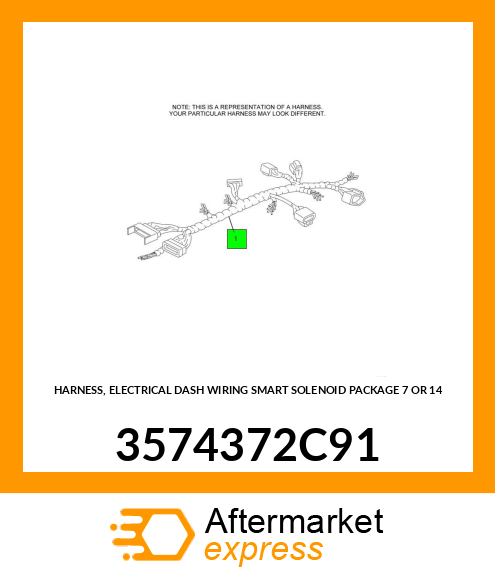 HARNESS, ELECTRICAL DASH WIRING SMART SOLENOID PACKAGE 7 OR 14 3574372C91