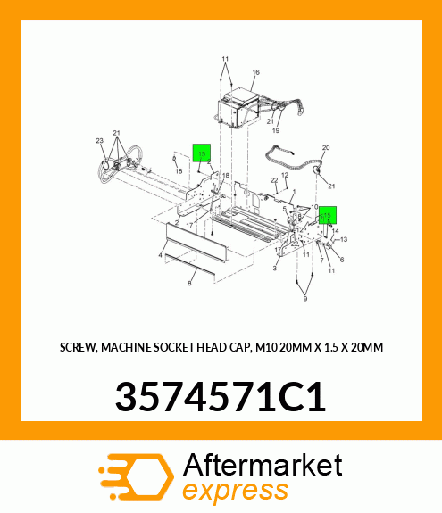 SCREW, MACHINE SOCKET HEAD CAP, M10 20MM X 1.5 X 20MM 3574571C1