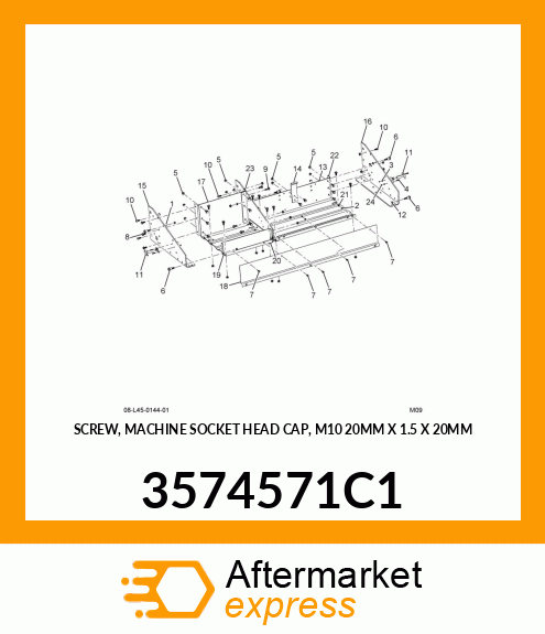 SCREW, MACHINE SOCKET HEAD CAP, M10 20MM X 1.5 X 20MM 3574571C1