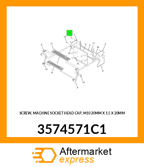 SCREW, MACHINE SOCKET HEAD CAP, M10 20MM X 1.5 X 20MM 3574571C1