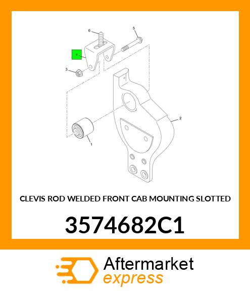 CLEVIS ROD WELDED FRONT CAB MOUNTING SLOTTED 3574682C1