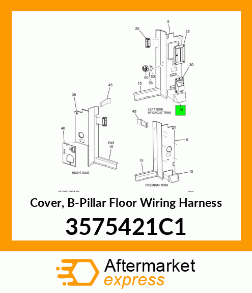 Cover, B-Pillar Floor Wiring Harness 3575421C1