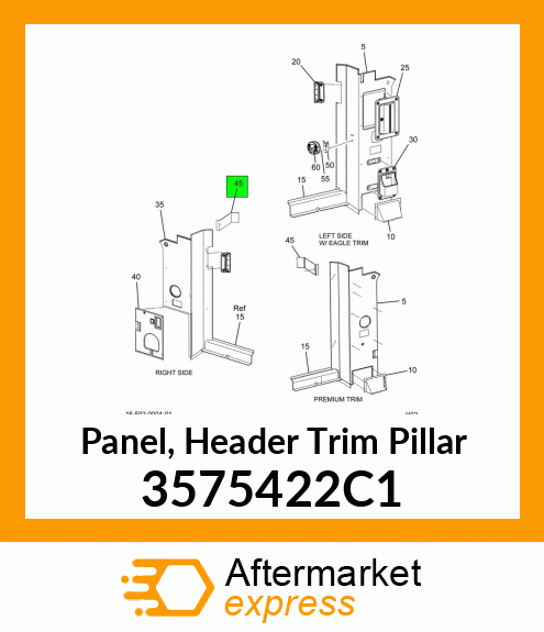 Panel, Header Trim Pillar 3575422C1