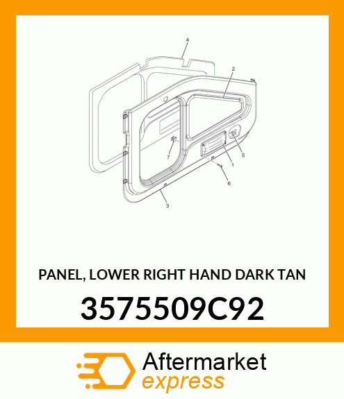 PANEL, LOWER RIGHT HAND DARK TAN 3575509C92