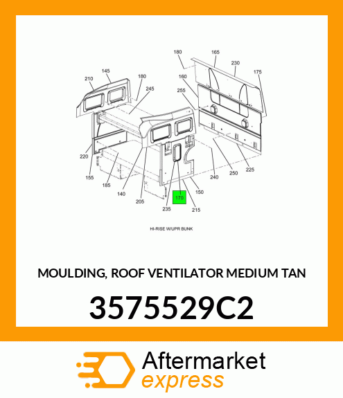 MOULDING, ROOF VENTILATOR MEDIUM TAN 3575529C2