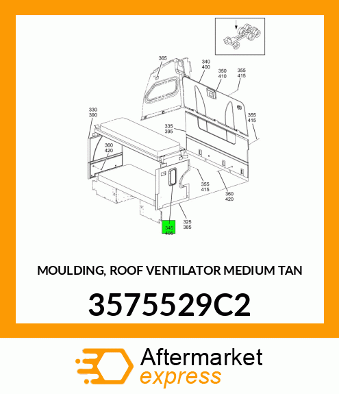 MOULDING, ROOF VENTILATOR MEDIUM TAN 3575529C2