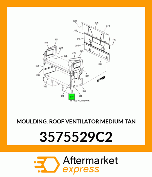 MOULDING, ROOF VENTILATOR MEDIUM TAN 3575529C2