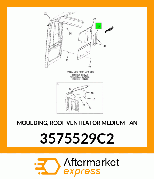 MOULDING, ROOF VENTILATOR MEDIUM TAN 3575529C2