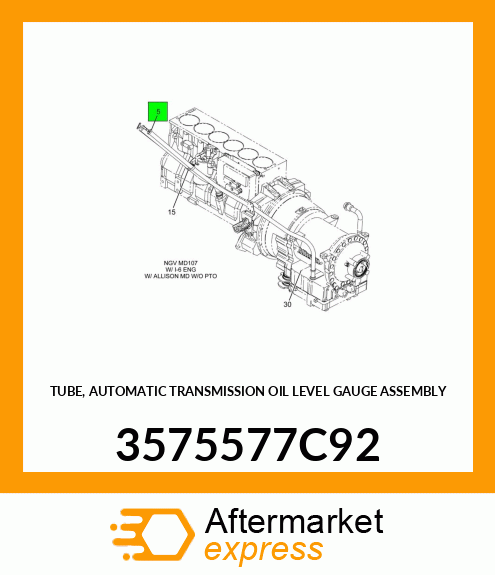 TUBE, AUTOMATIC TRANSMISSION OIL LEVEL GAUGE ASSEMBLY 3575577C92