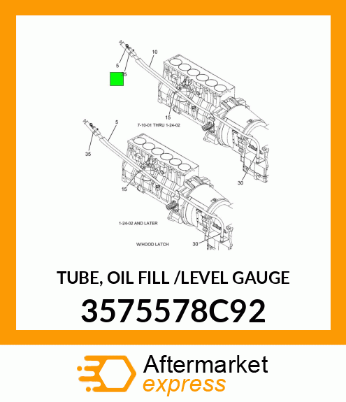 TUBE, OIL FILL /LEVEL GAUGE 3575578C92