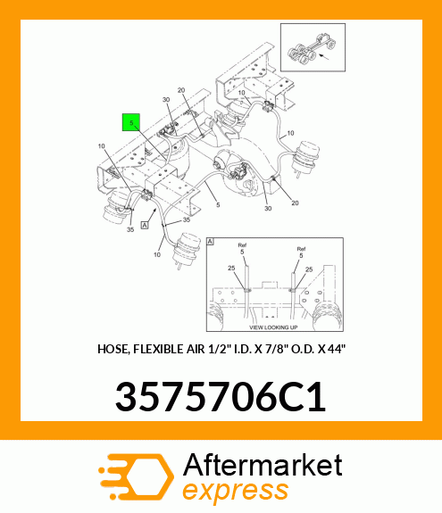 HOSE, FLEXIBLE AIR 1/2" I.D. X 7/8" O.D. X 44" 3575706C1