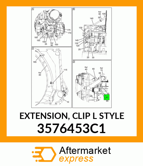 EXTENSION, CLIP "L" STYLE 3576453C1