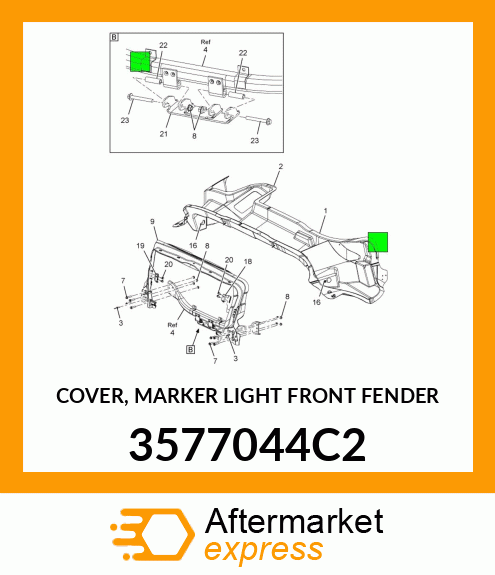 COVER, MARKER LIGHT FRONT FENDER 3577044C2