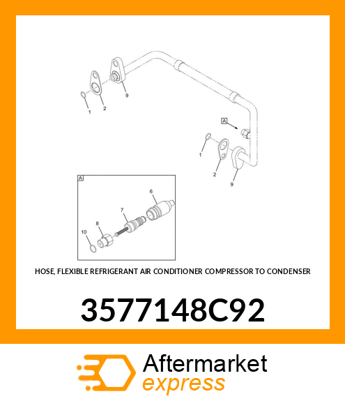 HOSE, FLEXIBLE REFRIGERANT AIR CONDITIONER COMPRESSOR TO CONDENSER 3577148C92