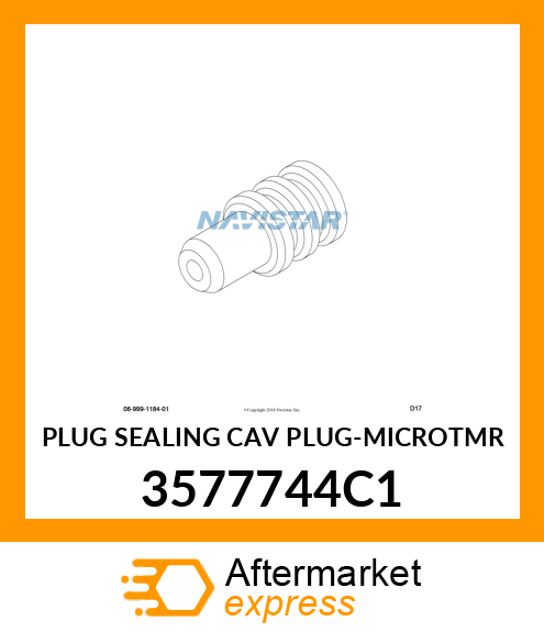 PLUG SEALING CAV PLUG-MICROTMR 3577744C1