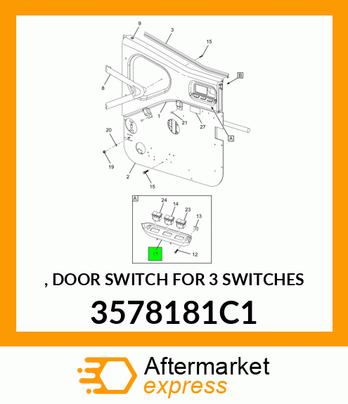, DOOR SWITCH FOR 3 SWITCHES 3578181C1