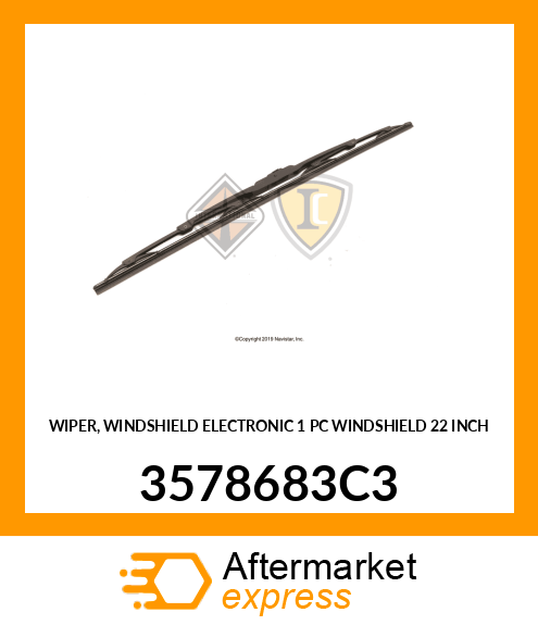 WIPER, WINDSHIELD ELECTRONIC 1 PC WINDSHIELD 22 INCH 3578683C3