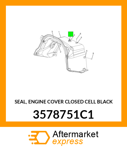 SEAL, ENGINE COVER CLOSED CELL BLACK 3578751C1