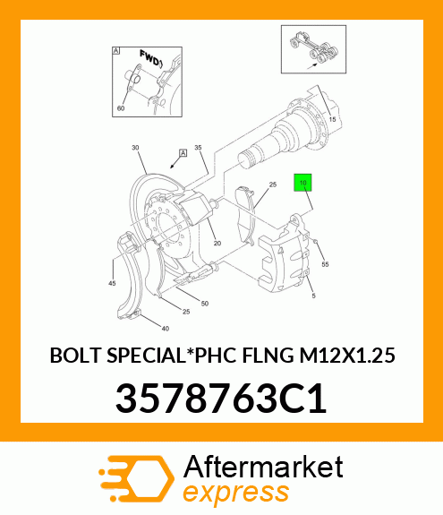 BOLT SPECIAL*PHC FLNG M12X1.25 3578763C1