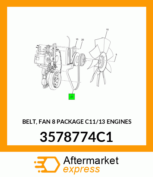 BELT, FAN 8 PACKAGE C11/13 ENGINES 3578774C1