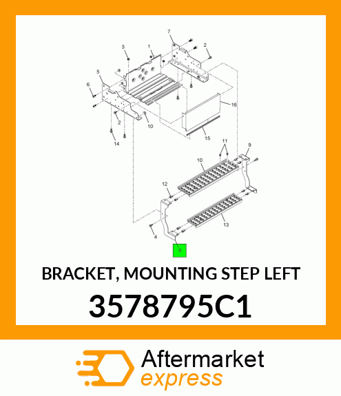 BRACKET, MOUNTING STEP LEFT 3578795C1