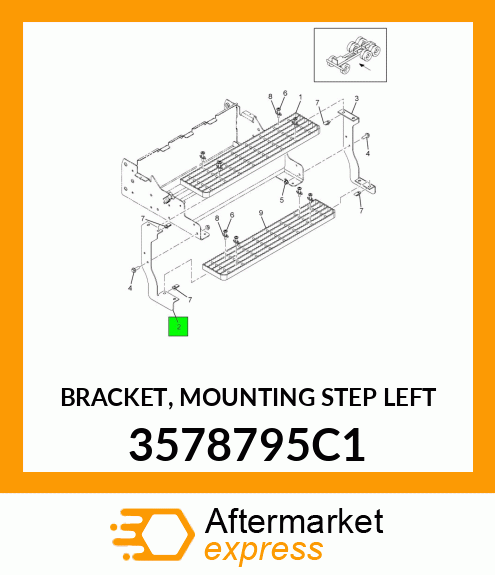 BRACKET, MOUNTING STEP LEFT 3578795C1