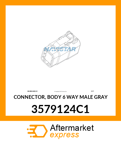 CONNECTOR, BODY 6 WAY MALE GRAY 3579124C1