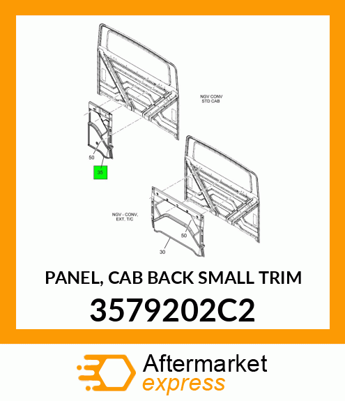 PANEL, CAB BACK SMALL TRIM 3579202C2