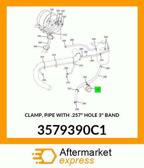 CLAMP, PIPE WITH .257" HOLE 3" BAND 3579390C1