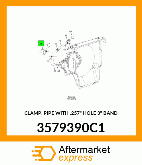 CLAMP, PIPE WITH .257" HOLE 3" BAND 3579390C1