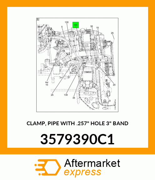 CLAMP, PIPE WITH .257" HOLE 3" BAND 3579390C1