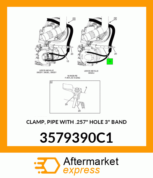 CLAMP, PIPE WITH .257" HOLE 3" BAND 3579390C1