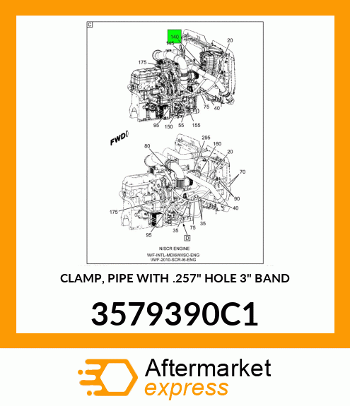 CLAMP, PIPE WITH .257" HOLE 3" BAND 3579390C1