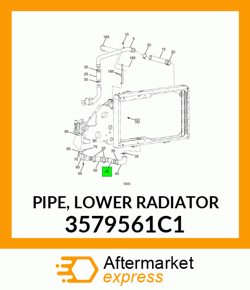 PIPE, LOWER RADIATOR 3579561C1