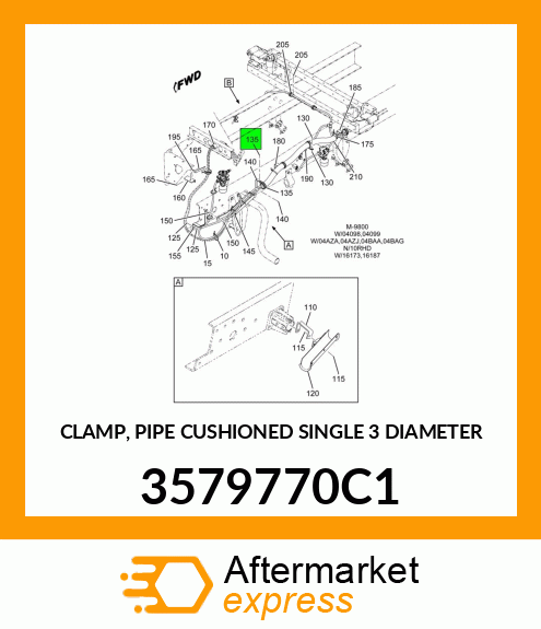 CLAMP, PIPE CUSHIONED SINGLE 3" DIAMETER 3579770C1