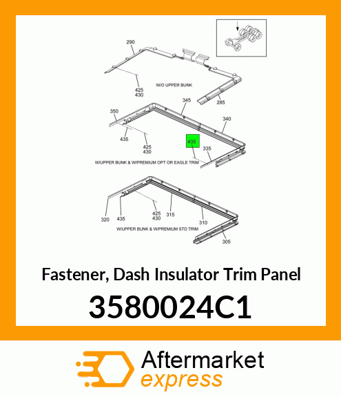 Fastener, Dash Insulator Trim Panel 3580024C1