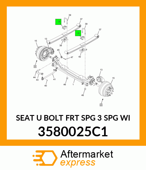 SEAT U BOLT FRT SPG 3" SPG WI 3580025C1