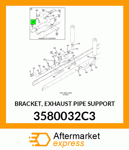 BRACKET, EXHAUST PIPE SUPPORT 3580032C3