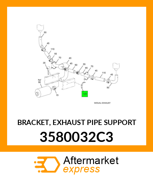 BRACKET, EXHAUST PIPE SUPPORT 3580032C3