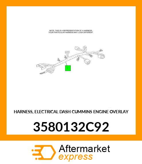 HARNESS, ELECTRICAL DASH CUMMINS ENGINE OVERLAY 3580132C92