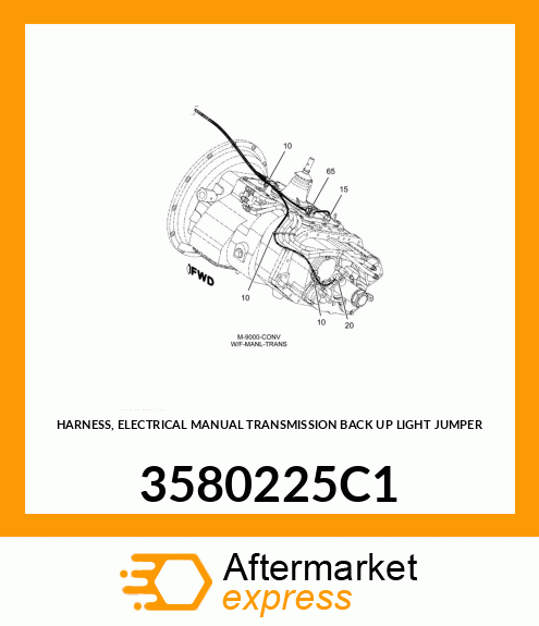 HARNESS, ELECTRICAL MANUAL TRANSMISSION BACK UP LIGHT JUMPER 3580225C1